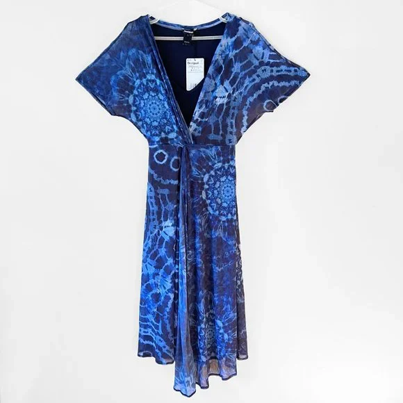 NEW Asymmetrical Boho Blue Desigual High Low Front, Size S - Picture 11 of 15